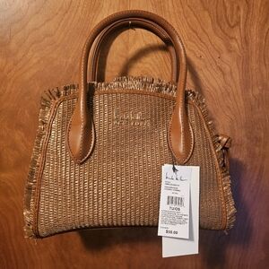 Nicole Miller Tan and Brown Satchel NWT
